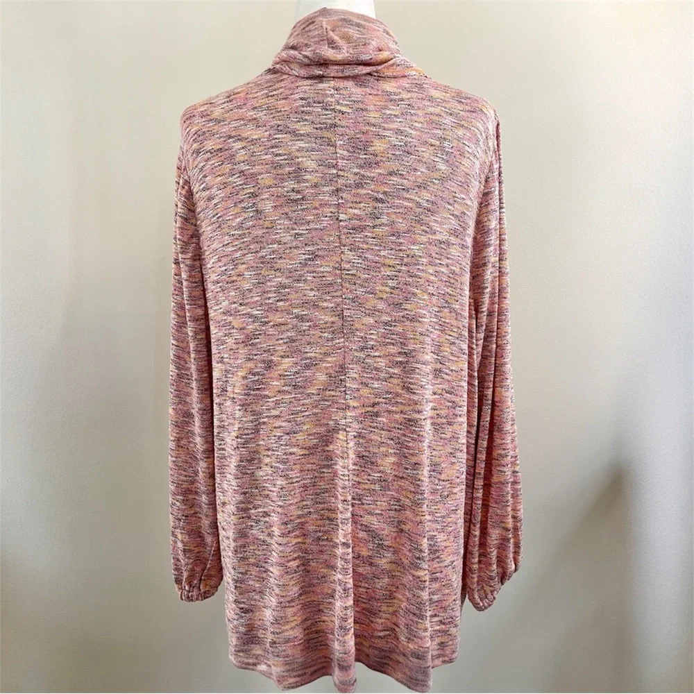 NWT Lane Bryant Blouson Sleeve Funnel Neck Hacci Knit Top (Space Dye) - 18/20